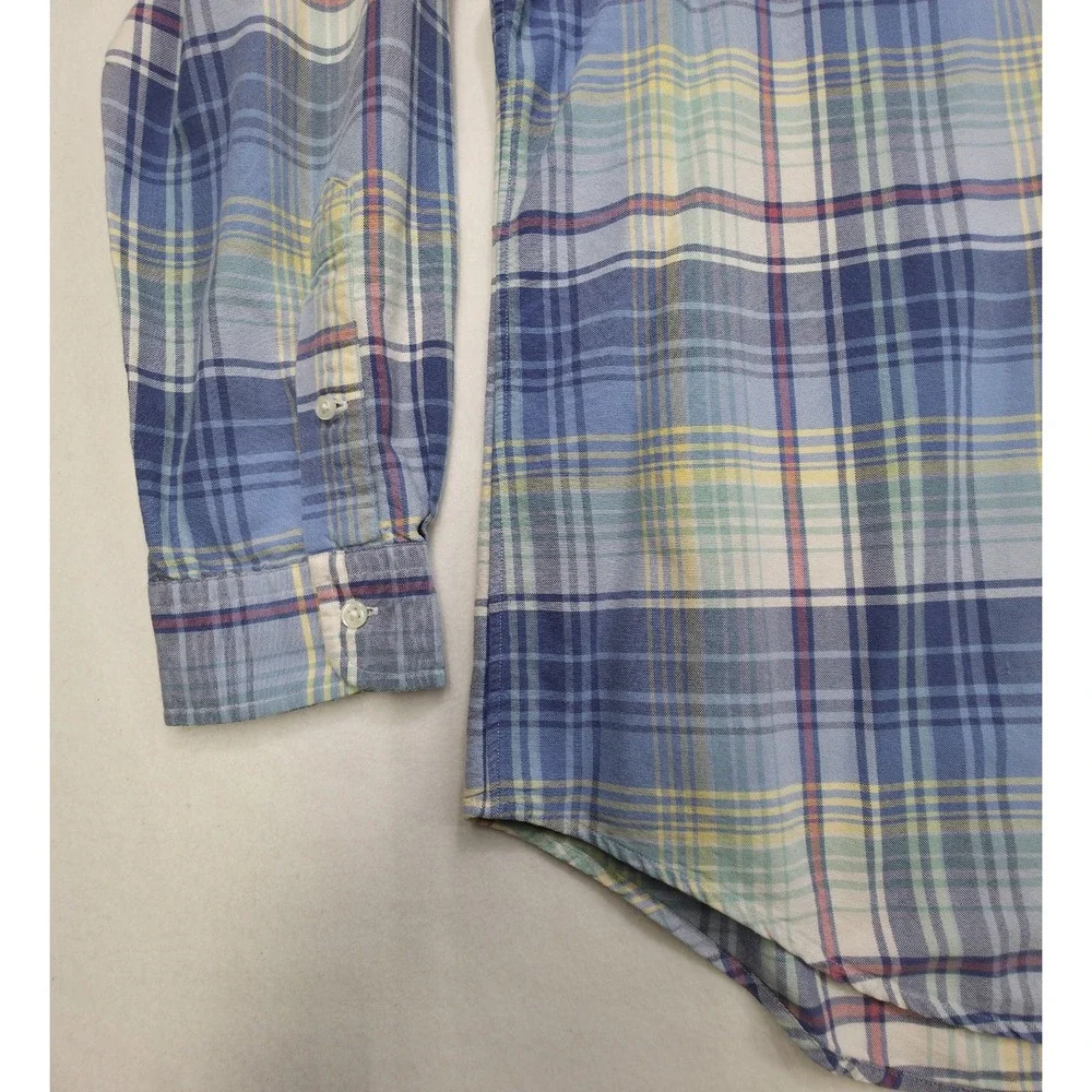 Ralph Lauren Polo Shirt Mens XL Pastel Plaid Pattern Button Down Limited Use‎
